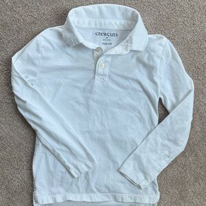 J Crew crewcuts White Long Sleeved Polo Shirt for Kids size 4-5